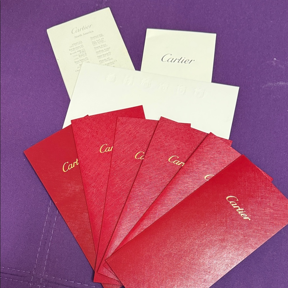 Cartier Red and White envelopes  Set with Gold Logo